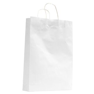 Medium White Paper Twist Handle Bags (old large) 480 x 340 x 110 ctn/250 bundle/50