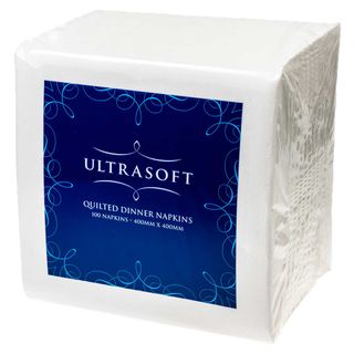 Ultrasoft Quilted Dinner Napkin White Qtr Fold