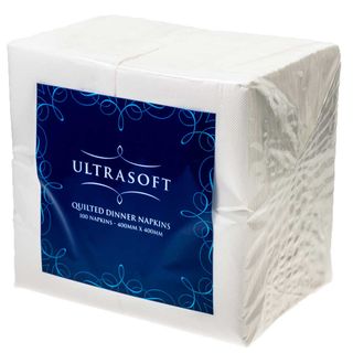 Ultrasoft Quilted Dinner Napkin White GT Fold