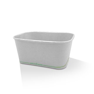 PLA Coated White Rectangle Greenmark Compostable Container 1000ml ctn/300