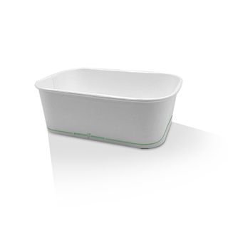 PLA Coated White Rectangle Greenmark Compostable Container 750ml ctn/300