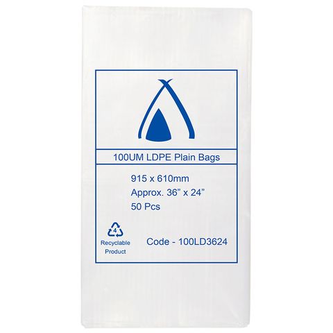 LDPE Poly Bag 915mm x 610mm   100um ctn/200