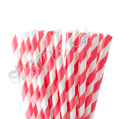 Paper Straw - Red Striped