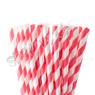 Paper Straw - Red Striped