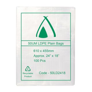 LDPE Bags 610mm x 455mm x 50um