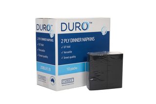 Duro 2 ply Dinner Napkin    Black   1/8 Fold