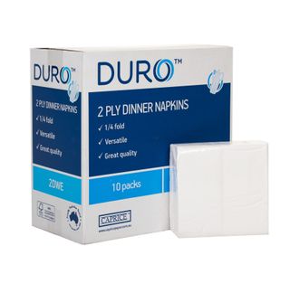 Duro 2ply Dinner Napkin    White    GT Fold