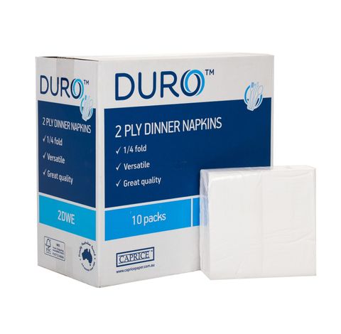 Duro 2ply Dinner Napkin    White    GT Fold