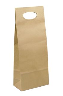 Double Bottle Die Cut Bag Brown