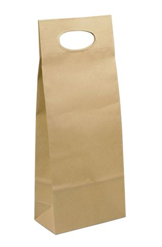 Double Bottle Die Cut Bag Brown