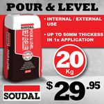 UP TO 50mm THICKNESS IN ONE APPLICATION WITH SOUDAL POUR & LEVEL