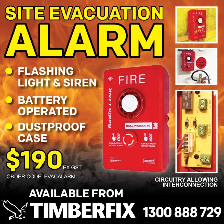 Site evacuation alarm with flashing light and siren