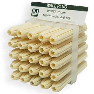 PVC Wall Plugs - 5mm White