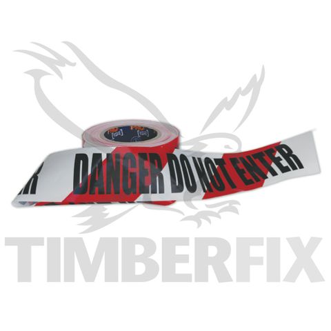 Red & White  - Danger Do Not Enter - Tape 100m roll