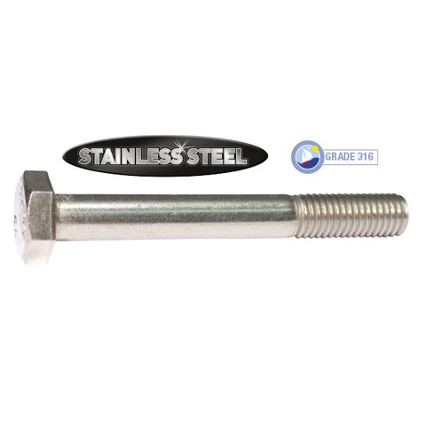 M6 x 75mm Stainless Hex Head Bolt