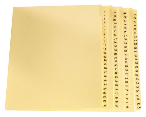 File Dividers- Numeral 1-100