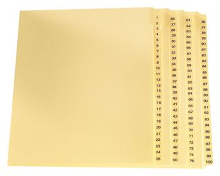 File Dividers- Numeral 1-100