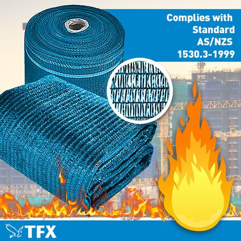 Fire Rated Scaffold Mesh / Fence Shroud Blue 1830mm x 50mtr