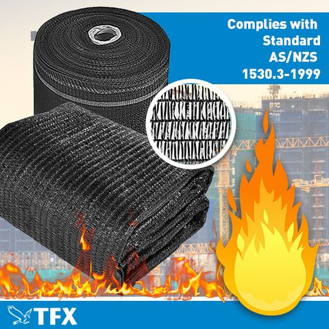 Fire Rated Scaffold Mesh / Fence Shroud Black 1830mm x 50mtr