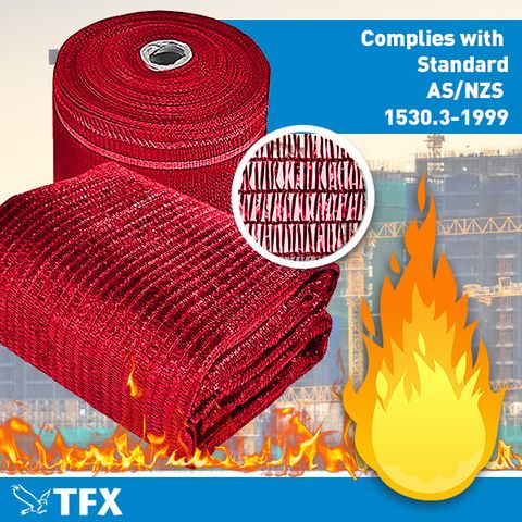 Fire Rated Scaffold Mesh / Fence Shroud RED 1830mm x 50mtr