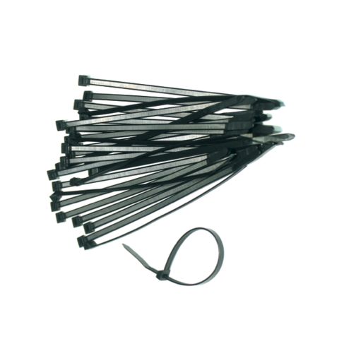 7.6mm x 370mm - HEAVY DUTY - Cable Ties Black (100 Pack)