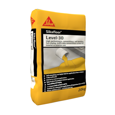 SIKA FLOOR LEVEL 30  Interior/ Exterior vehicle Trafficable High Performance Self Level Underlayment 4-30mm 20 KG bag