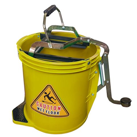 16Ltr Plastic Mop Wringer Bucket - YELLOW