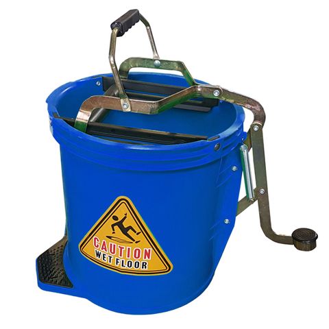 16Ltr Plastic Mop Wringer Bucket - BLUE