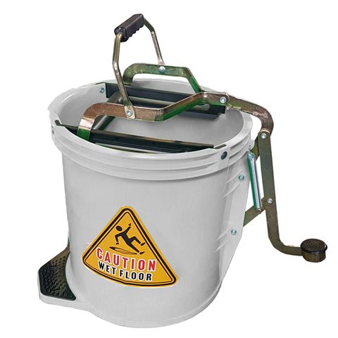 16Ltr Plastic Mop Wringer Bucket - WHITE