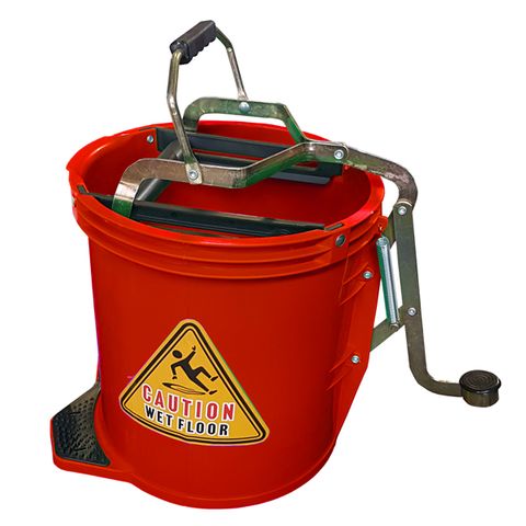 16Ltr Plastic Mop Wringer Bucket - RED
