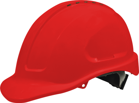 Hard Hat Premium Vented 6 Point - RED -