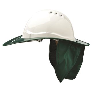 Hard Hat Plastic Brim w/ Neck Flap - GREEN