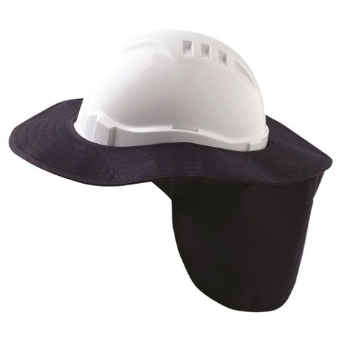 Hard Hat Cottom Brim with Neck Flap - BLUE