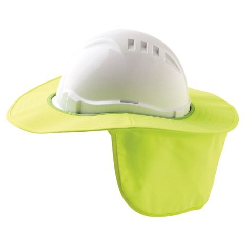 Hard Hat Cottom Brim with Neck Flap - YELLOW