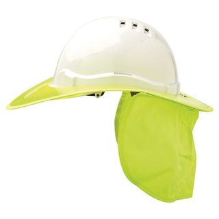 Hard Hat Plastic Brim w/ Neck Flap - YELLOW