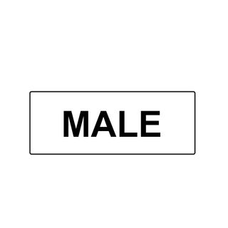 MALE - Horizontal - Black on White - 450mm x 200mm - Poly Sign