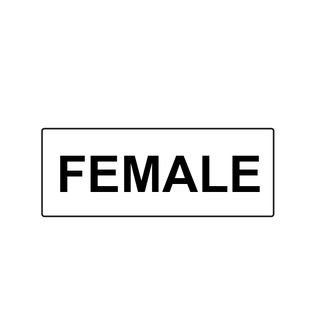 Female - Horizontal - Black on White - 450mm x 200mm - Poly Sign