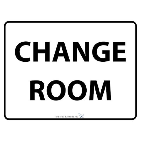 Change Room - Black On White - 600mm x 450mm - Poly Sign