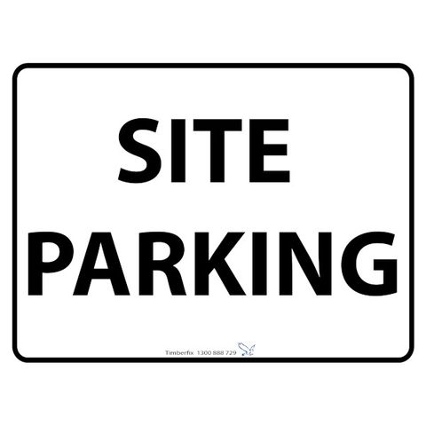 Site Parking - Black On White - 600mm x 450mm - Poly Sign