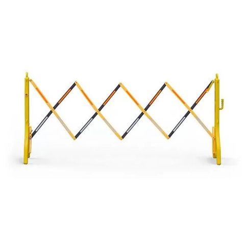 Plastic Expanding Barrier - Black & Yellow - Extends to 2.4m