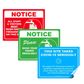 3 Pack of COVID-19 Stickers 300 x 225mm - Red, Blue and Green