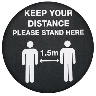 400MM Diam  Anti Slip Floor  Keep Your Distance  1..5 mtrs