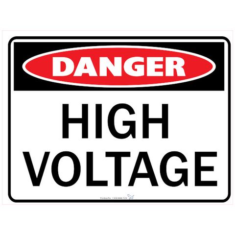 Danger - High Voltage - 600mm x 450mm - Poly