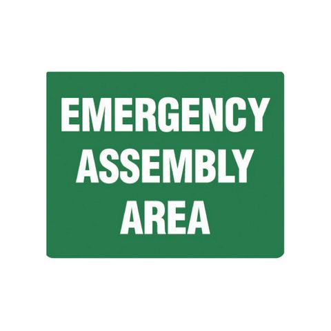 Emergency Assembly Area - 600mm x 450mm - Poly Sign