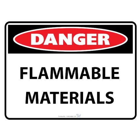 Danger - Flammable Materials - 600mm x 450mm - Poly