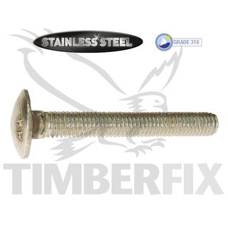 M10 x 40mm Stainless Cup Head Bolt
