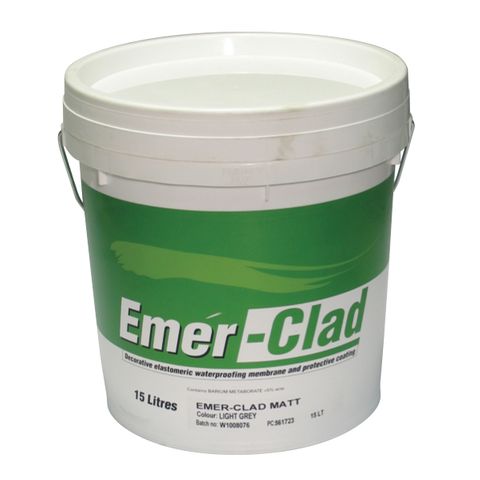 Emer-Clad Facade Acrylic Flexible Waterproofing Membrane 15Ltr  - Matt - LIGHT GREY