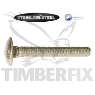 M10 x 70mm Stainless 316 Grade Cup Head Bolt