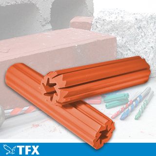 60mm Long Orange Wall Plugs  (10mm Drill Size)