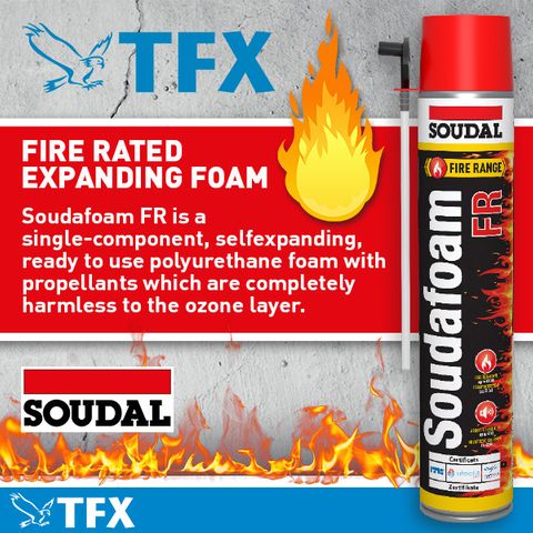 Soudal FIRE RATED Expanding Foam (rated to 4 hours) 750ml